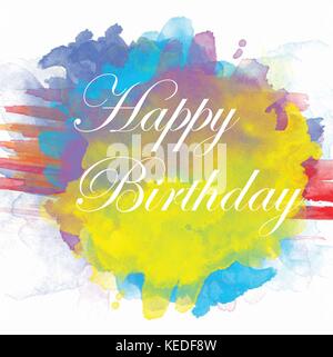 Alles Gute zum Geburtstag Text in Aquarell Hintergrund Stock Vektor