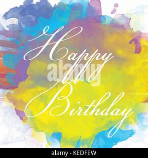 Alles Gute zum Geburtstag Text in Aquarell Hintergrund Stock Vektor