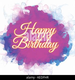 Alles Gute zum Geburtstag Text in Aquarell Hintergrund Stock Vektor