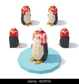 Pinguin in einer Strickmütze Stock Vektor