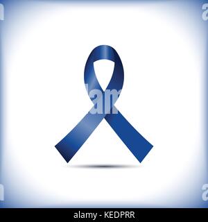 Blau awareness Ribbon Symbol auf weißem Hintergrund Vector Graphic Design isoliert Stock Vektor