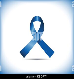 Realistische denim jeans awareness Ribbon Symbol auf weißem Hintergrund Vector Graphic Design isoliert Stock Vektor