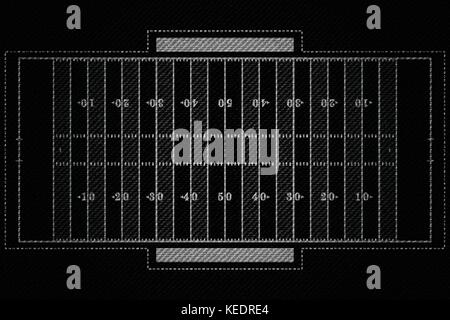 Realistische Schwarz Denim Textur von American Football Feld element Vector Illustration Design Konzept Stock Vektor