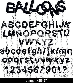 Cartoon bubble Font. bubble Briefe mit Glitzern. Vektor zeichen Sammlung Stock Vektor