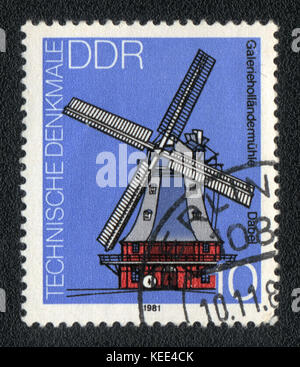 Eine Briefmarke in der ddr gedruckt zeigt die Mühle, ca. 1981 Stockfoto