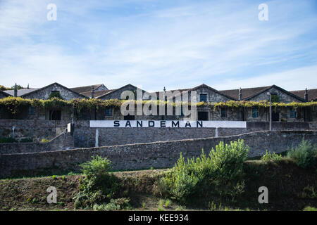 Sandeman Port Häuser in Porto, Portugal Stockfoto