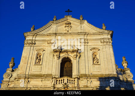 Detail der Fassade der Basilika von San Martino in Martina Franca (Italien) Stockfoto