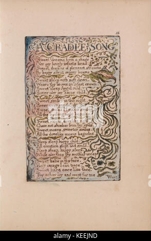 William Blake Lieder der Unschuld und Erfahrung, Platte 16, ein Wiegenlied (Bentley 16) Stockfoto