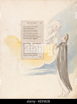 William Blake Die Gedichte von Thomas Gray, Design 99, Ode für Musik. Stockfoto