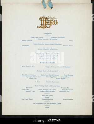 MENU (MIT) HYGEIA HOTEL (at) ALTEN PUNKT, Komfort, VA (warm gehalten ;) (NYPL Hades 270669 4000003505) Stockfoto