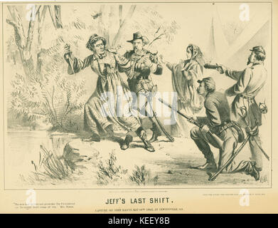 Jeff's letzten Schicht. Erfassung von Jeff. Davis, 10. Mai 1865 an Irwinsville, GA. Stockfoto