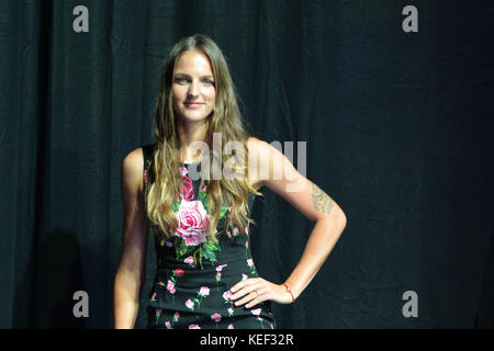 Singapur. Oktober 2017. Karolina Pliskova aus Tschechien posiert für ein Foto während der offiziellen Verlosung der WTA Finals am 20. Oktober 2017 in Singapur. Quelle: Dann Chih Wey/Xinhua/Alamy Live News Stockfoto