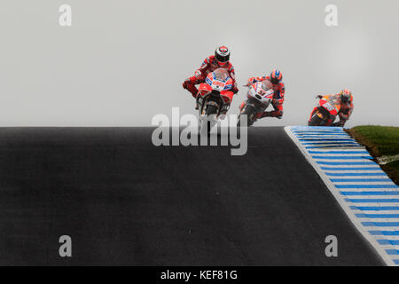 Melbourne, Australien. Oktober 2017. Jorge Lorenzo (ESP) fuhr beim Michelin Australian Motorcycle Grand Prix 2017 beim Michelin Australian Motorcycle Grand Prix 2017 in Australien am 21. Oktober 2017 mit dem #99 Dducati Team Ducati. Quelle: Dave Hewison Sports/Alamy Live News Stockfoto