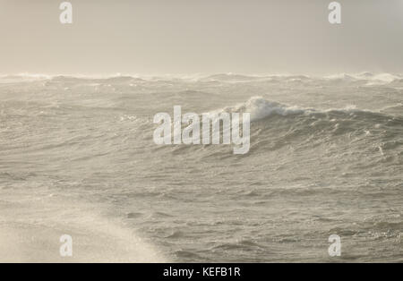 Portland Bill, Dorset. Okt 2017 21. UK Wetter. Sturm Brian Hits der Südküste mit riesigen Wellen und starkem Wind. Portland Bill nimmt die rauen Bedingungen voll auf. Credit: DTNews/Live Alamy Nachrichten Stockfoto