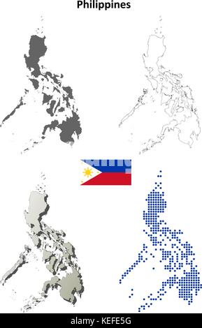 Philippinen Überblick Karte festlegen Stock Vektor
