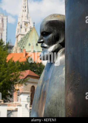 Statue von August Senoa in Vlaska Steet, Zagreb Kroatien Stockfoto