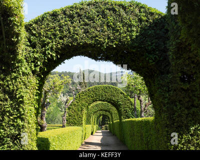 Abgelegener Fußweg im Mateus Palast, Portugal Stockfoto