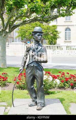 Charlie Chaplin Denkmal in Vevey Schweiz Stockfoto