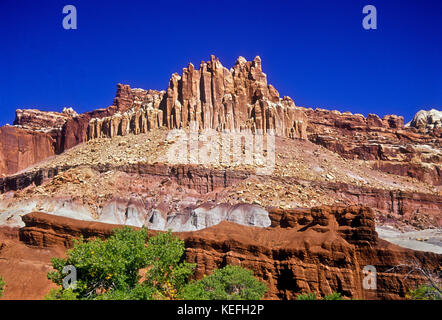 "Das Schloss" Rock Formation, Capitol Reef National Park, Utah. Stockfoto