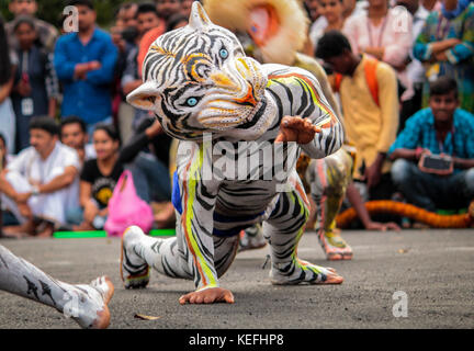 Mangalore dasara tiger Tanz Stockfoto