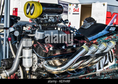 Für eine frontale Ansicht der Motor eines dragster Auto Motor Show in Italien Stockfoto