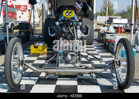 Für eine frontale Ansicht der Motor eines dragster Auto Motor Show in Italien Stockfoto