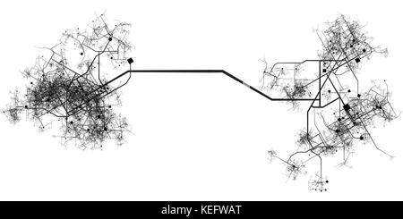 Verkehrssystem der Stadt wachsen und erweitern Stockfoto