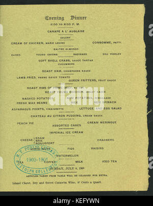 Sonntag Abendessen (abends) (durch) HOTEL VICTORY (at) PUT IN BAY ISLAND, OH (HOTEL gehalten ;) (NYPL Hades 274173 4000010251) Stockfoto