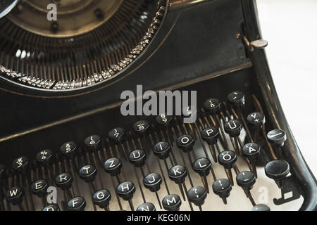 Vintage Schreibmaschine Maschine, Fragment mit Tasten, Foto mit weichen selektiven Fokus Stockfoto