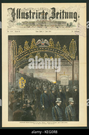 Nationale Demokratische Konvention in St. Louis, Missouri. Ankunft der Delegaten Szene in Oliven-Straße. (Democratic National Convention in St. Louis, Missouri. Anreise der Delegierten Szene in Olive Street). Stockfoto