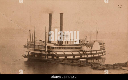 Admiral Torhüter Flag Ship' Black Hawk." zerstört durch Feuer 22. April 65 am Mound City krank. Begleiter Jno. B. in Pratt. Stockfoto