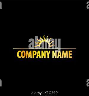 Sun Logo mit goldenen Wirkung, Eps8-Datei, Vektor, Abbildung Stock Vektor