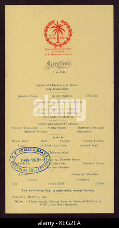 Mittagessen (by) ROYAL PALM HOTEL (at) MIAMI Biscayne Bay, FLA. (HOTEL) (NYPL Hades 275750 476849) Stockfoto