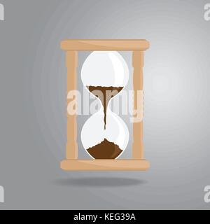 Sanduhr old Vintage icon Flat Style auf grauem Hintergrund Vector Illustration Stock Vektor