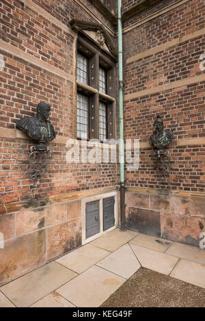 Architektonischen Details von Schloss Rosenborg, wurde von König Christian IV. erbaut, im frühen 17. Jahrhundert, Kopenhagen, Dänemark Stockfoto