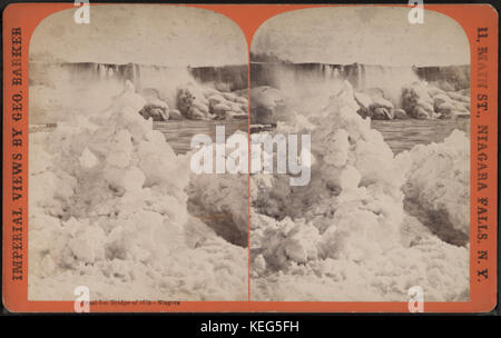 Großes Eis Brücke von 1875, Niagara, von Barker, George, 1844 1894 Stockfoto