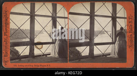Blick aus Hängebrücke, Niagara, N.Y, aus Robert N. Dennis Sammlung von stereoskopischen Ansichten Stockfoto