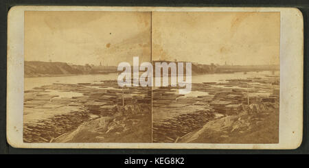 Bangor Brücke und Docks, von Trask, M.G. (Manly G.), 1836-1919 Stockfoto