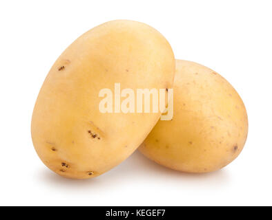 Gelbe Kartoffeln weg isoliert Stockfoto