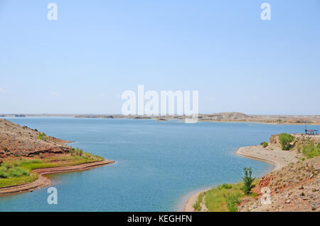 Boysen Behälter ist ein Reservoir von boysen Damm gebildet, eine Erde Erddamm auf dem Wind River im zentralen Teil des US-Bundesstaates Wyoming Stockfoto