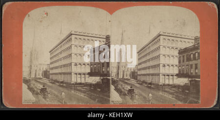 A.T. Stewart's Store und Grace Church, New York City, von Robert N. Dennis Sammlung von stereoskopische Ansichten 2. Stockfoto