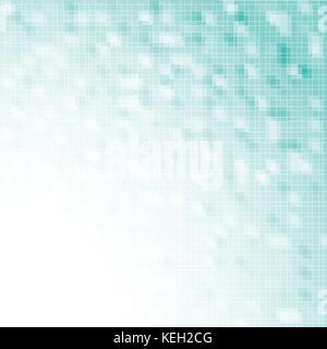 Hellblau quadratischen Raster Mosaik Hintergrund mit weißer Farbe in der Ecke mit abstrakten Begriff Vektor illustration Stock Vektor