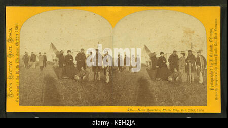 Head Quarters, Platte City, Oktober 25th, 1866 (Schatten des Fotografen im Vordergrund), durch Carbutt, John, 1832 1905 Stockfoto
