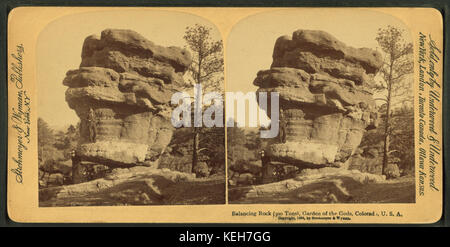 Balancing Rock (300 Tonnen), Garten der Götter, Colorado, USA, aus Robert N. Dennis Sammlung von stereoskopischen Ansichten 2 Stockfoto