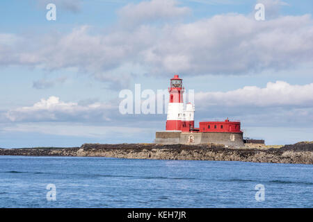 Longstone Leuchtturm auf die Farne Islands, Northumberland, England, Großbritannien Stockfoto