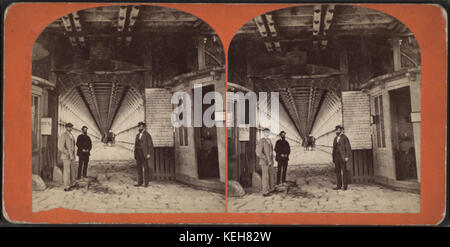 Eingang zum Wagen Weg, Hängebrücke, Niagara, aus Robert N. Dennis Sammlung von stereoskopischen Ansichten Stockfoto