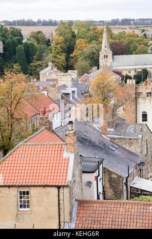 Die historische Northumbrian Stadt Warkworth, Northumberland, England, Großbritannien Stockfoto