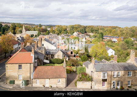 Die historische Northumbrian Stadt Warkworth, Northumberland, England, Großbritannien Stockfoto