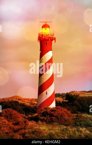 Weg zum 53 Meter hohen Leuchtturm westerlichttoren in Nieuw haamstede in den Niederlanden auf Zeeland Stockfoto