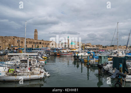 Israel Akko (Acre) - Oktober 9, 2017: Hafen von Akko Stockfoto